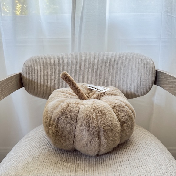 Cupcakes And Cashmere Teddy Sherpa Boucle Fall Pumpkin Decorative Pillow Large - Picture 1 of 4